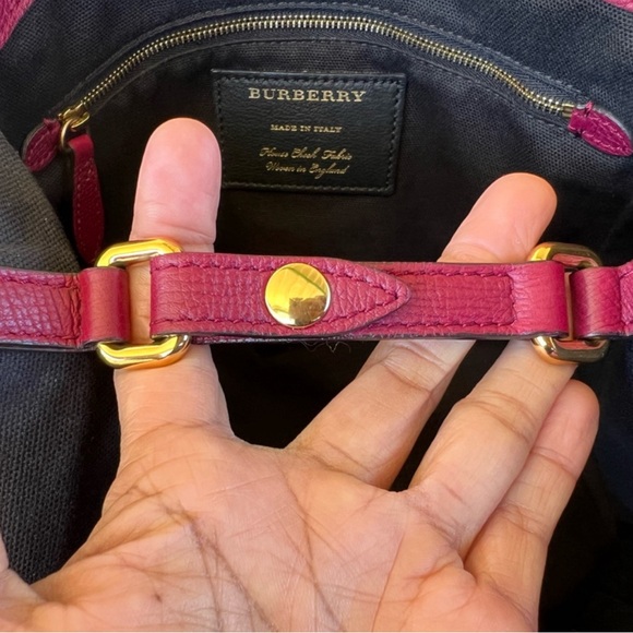 Burberry House Check Derby Leather Canterbury Tote Shoulder/Handbag Berry Pink - Picture 11 of 17